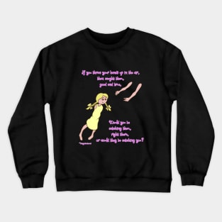 Throw your hands up - lighter complexion, yellow dress Crewneck Sweatshirt